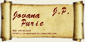 Jovana Purić vizit kartica